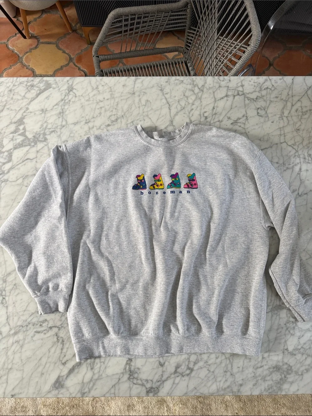 Vintage Bozeman Montana Ski Boot CrewNeck Sweatshirt Sz Womens XL